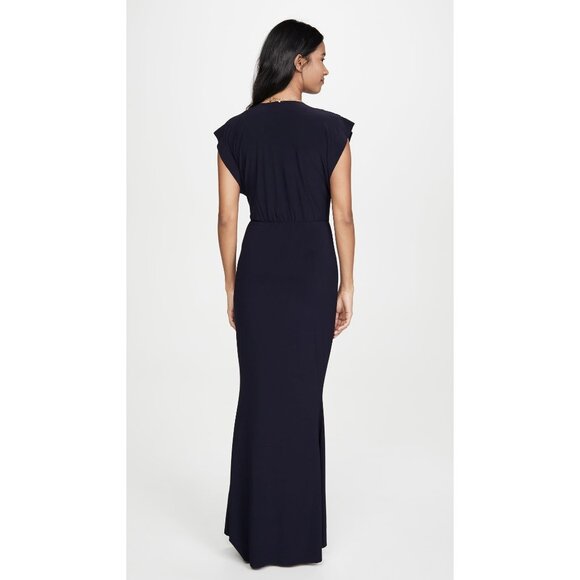 Norma Kamali V Neck Rectangle Gown in Black Small New Womens Long Dress - Picture 11 of 16